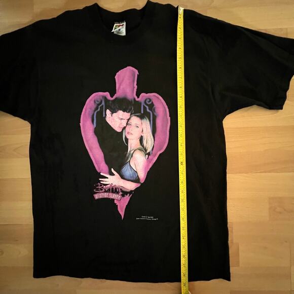 Rare Vintage 1998 Buffy the Vampire Slayer Promo T-Shirt Buffy Angel Heart NOS - Picture 7 of 8